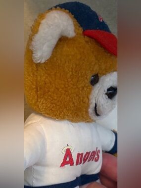 Angels Stuffed Bear with Red and Blue Accents vintage. 1960s